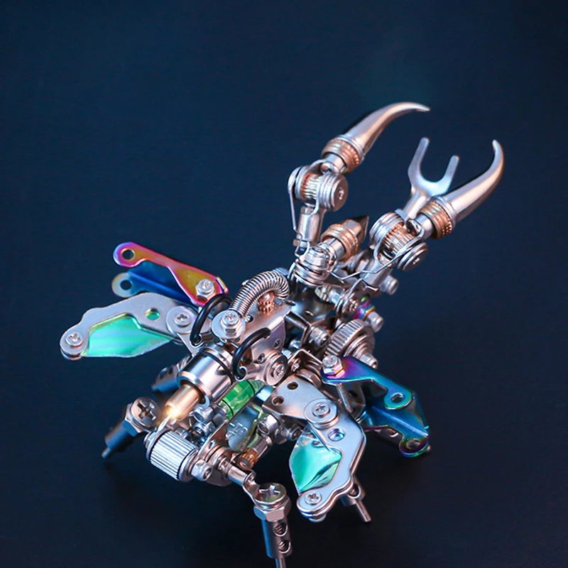 Model Kit Unicorn - Silberne Muschelrüstung, 3D-Metallpuzzle, handgefertigt, DIY-Legierung, Käfer,