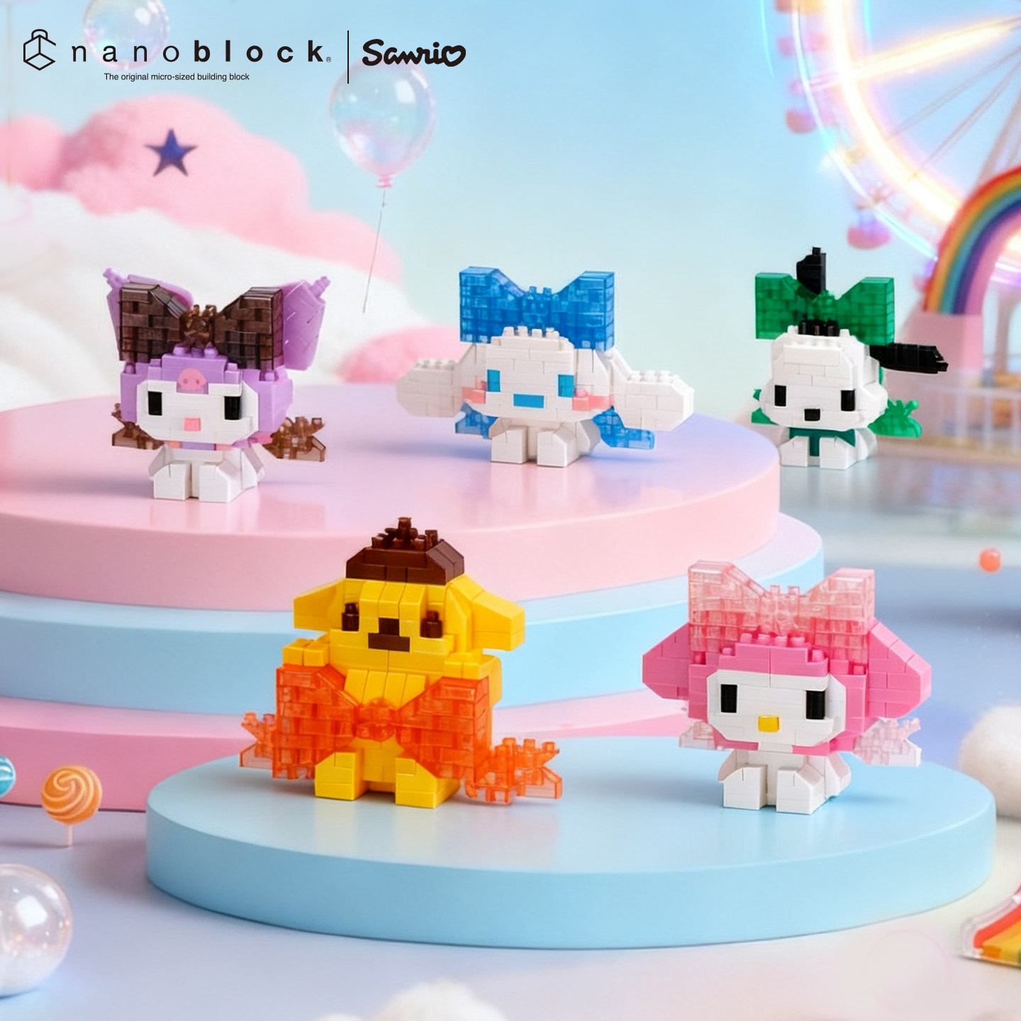 Model Kit Girl - Nanoblock Sanrio Micro-Bausteine, Original Big Ribbon