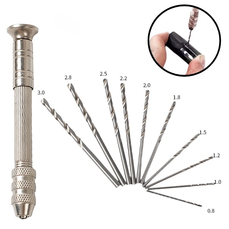 Model Kit Vise - Manuelles Handbohrset mit Präzisionsbohrern für Modellbau,
