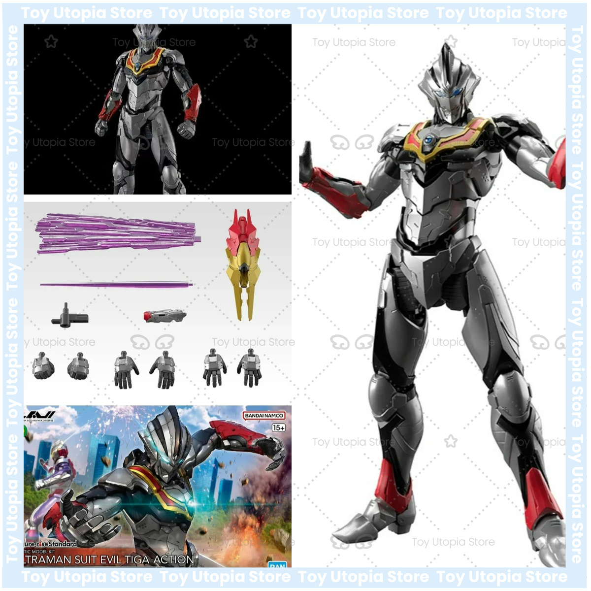 Model Kit Ultraman Tiga - Bandai Original Genuino Ultraman Modellbausatz Figura-rise