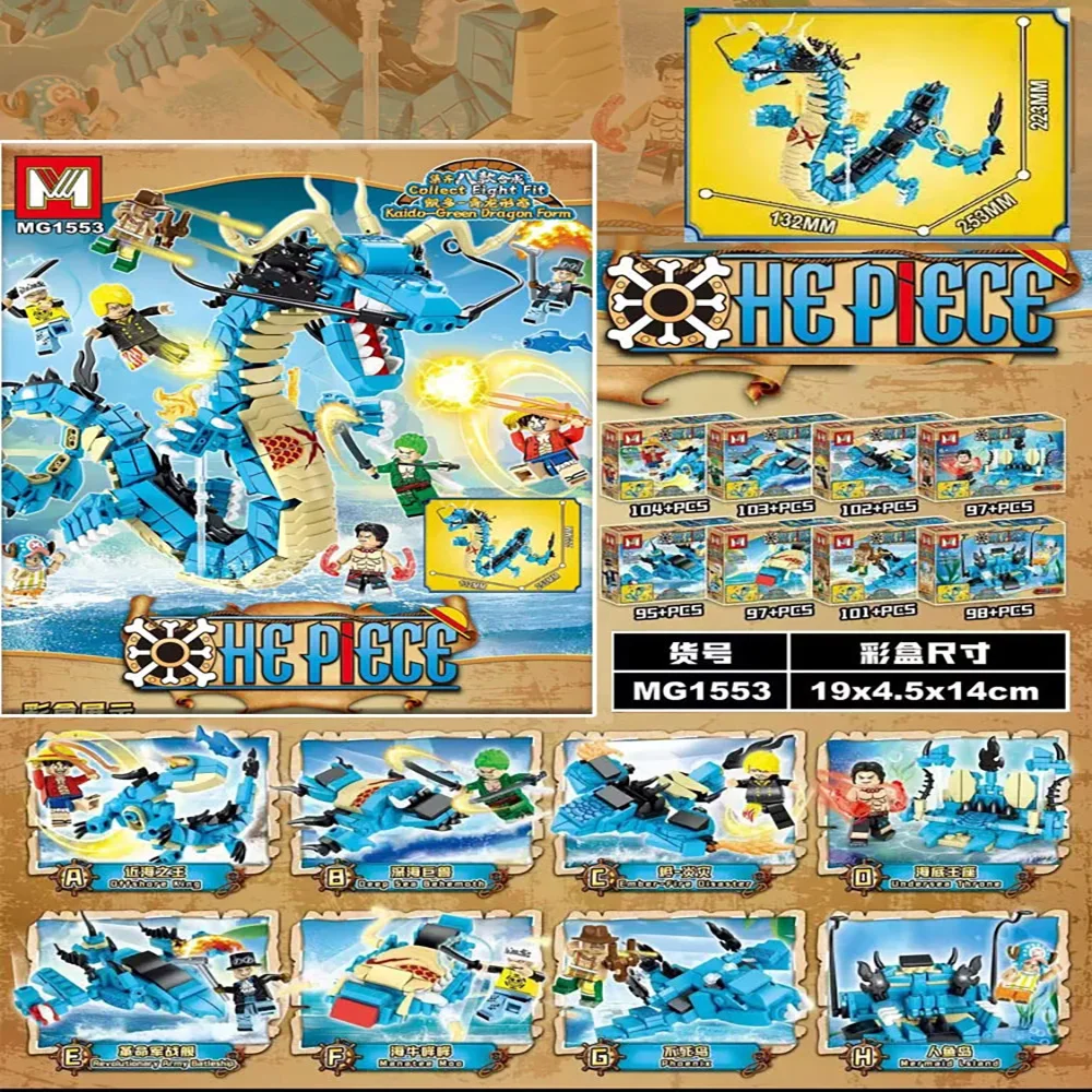 Model Kit Lego - 8-in-1 One Piece Bausteine Blauer Drache