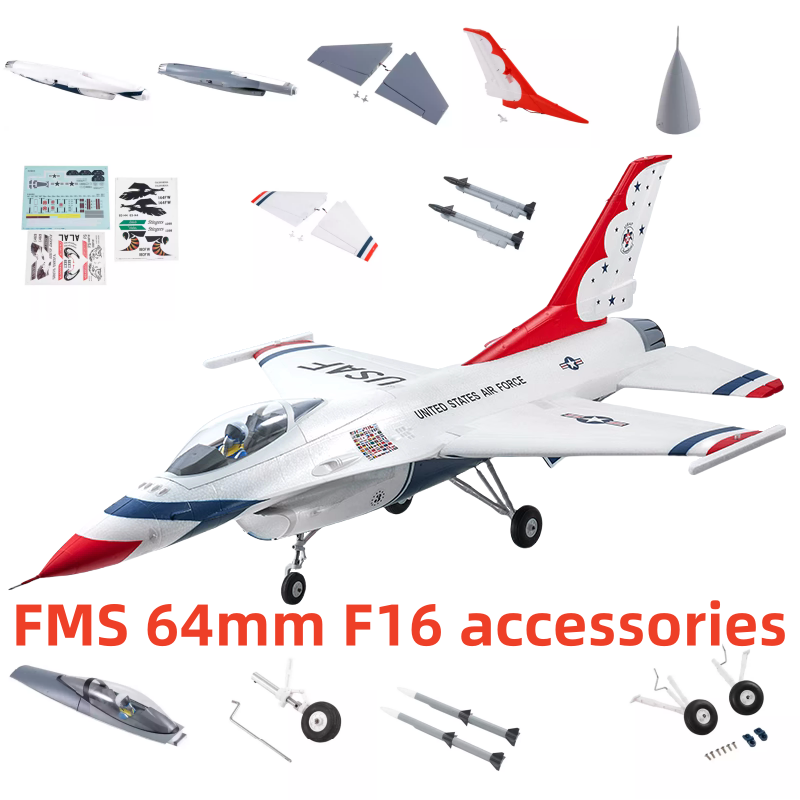 Model Kit F16 - Fms 64mm neuer f16/thunderbird kompletter Satz