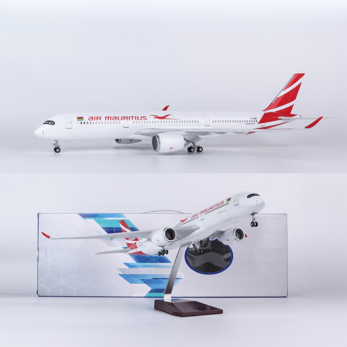 Model Kit Aircraft - 47cm Mauritius A350 Modellflugzeug mit Fahrwerk