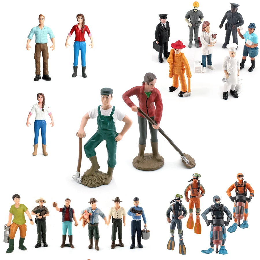 Blaue-Kragen-Figur: Landwirtin – Model Kit Judge Bewertung und Preis