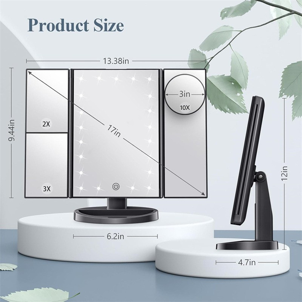 Klappbarer Badezimmer-Schminks – Magnifier With Light Bewertung und Preis